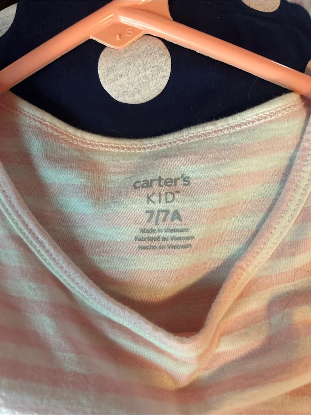 Carter's Pink & Navy Polka Dot Tie-Front Girls Dress